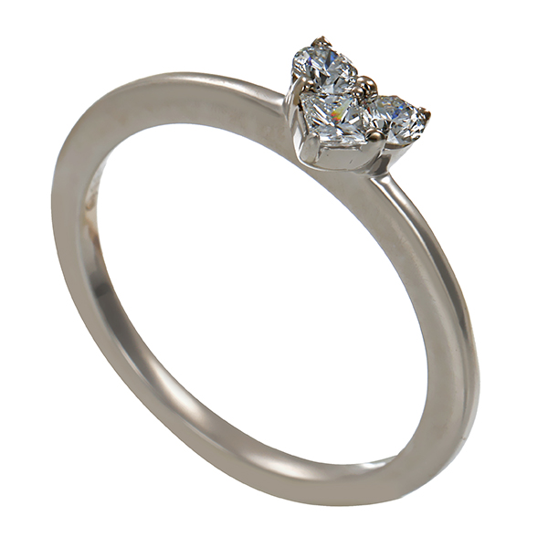 Ring, 14K, Weißgold, Brillanten, Diamant