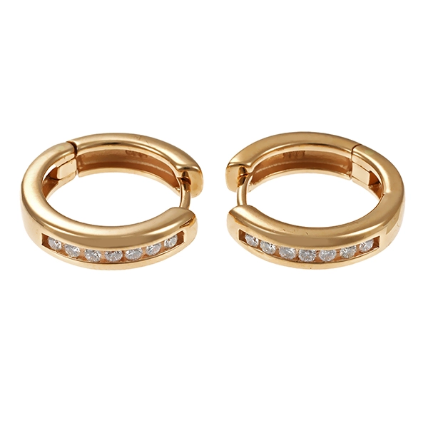 Creolen, 14K, Gelbgold, Brillanten, Christ
