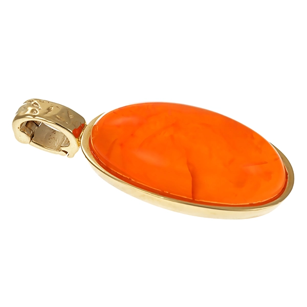 Anhänger, 9K, Gelbgold, Karneol