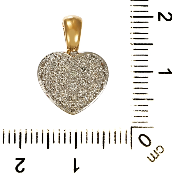 Anhänger, 14K, Gelb-/Weißgold, Brillanten
