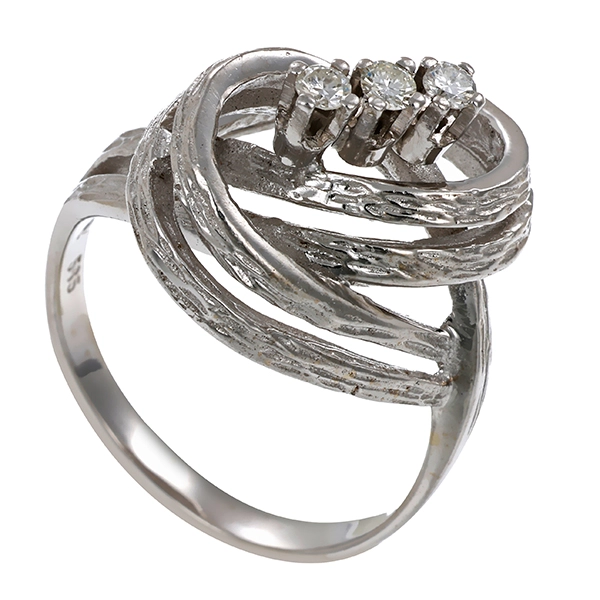 Ring, 14K, Weißgold, Brillanten
