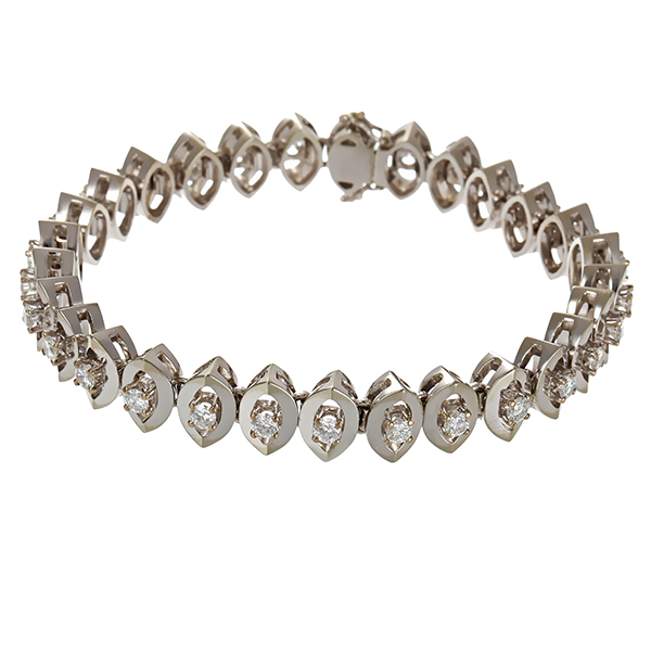 Armband, 18K, Weißgold, Brillanten