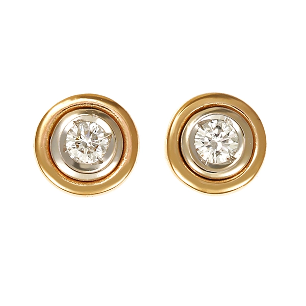 Ohrstecker, 14K, Gelb-/Weißgold, Brillanten