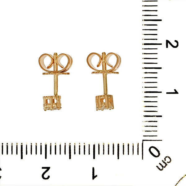 Ohrstecker, 14K, Gelbgold, Brillanten