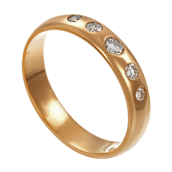 Ring, 14K, Gelbgold, Brillanten