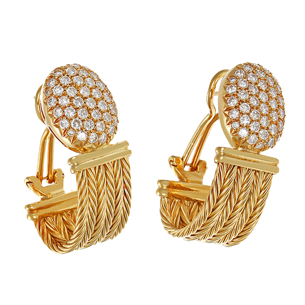 Ohrringe, 18K, Gelbgold, Brillanten