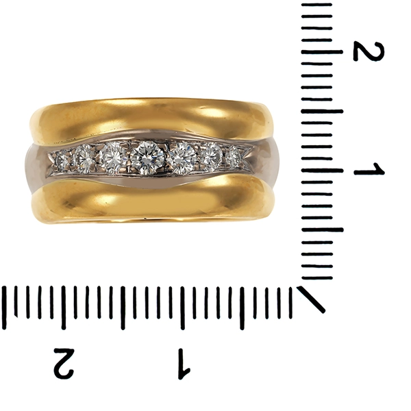 Brillantring, 18K, Gelb-/Weißgold