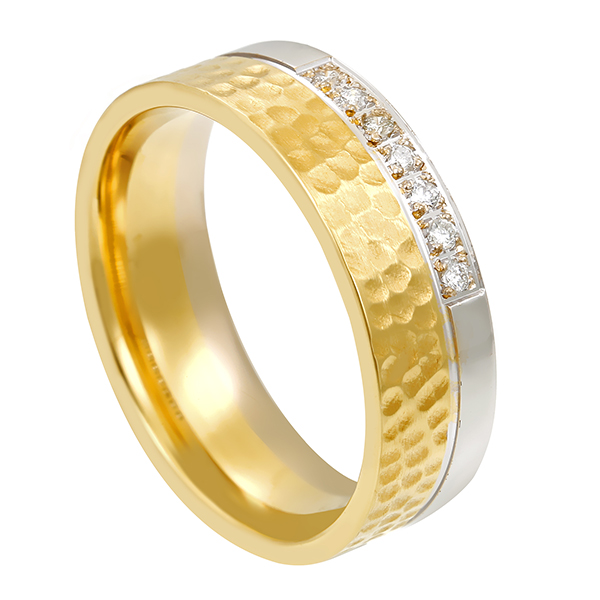 Diamantring, 18K, Gelb-/Weißgold, Brillanten