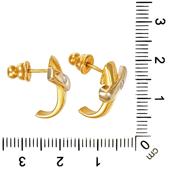 Ohrstecker, 18K, Gelb-/Weißgold, Brillant