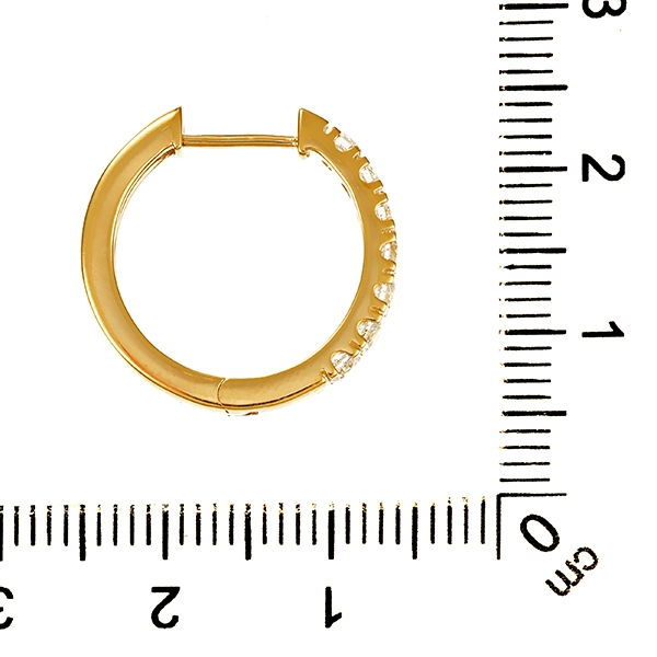 Creolen, 14K  Gelbgold, Brillanten 0,75 ct