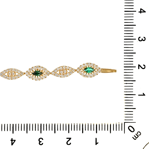 Armband, 14K, Gelbgold, Zirkonia