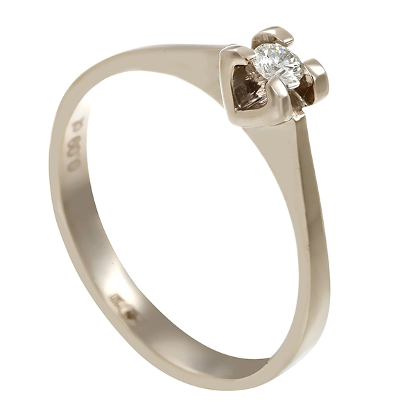Diamantring, 18K, Weißgold, Brillant