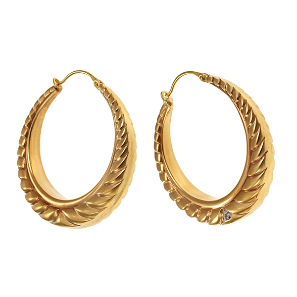 Creolen, 8K, Gelb-/Weißgold, Diamanten