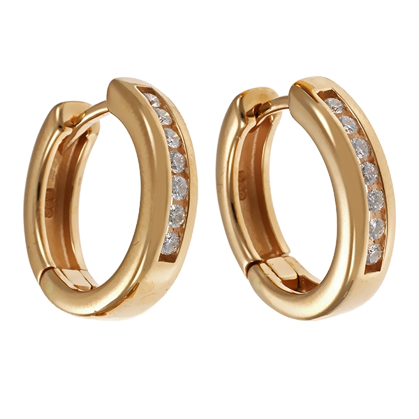 Creolen, 14K, Gelbgold, Brillanten, Christ