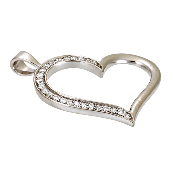 Anhänger, 14K, Weißgold, Brillanten