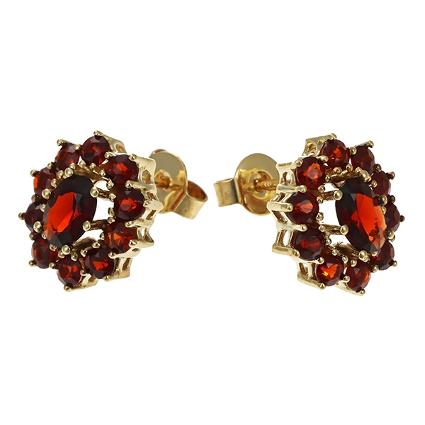 Ohrstecker, 8K, Gelbgold, Granat