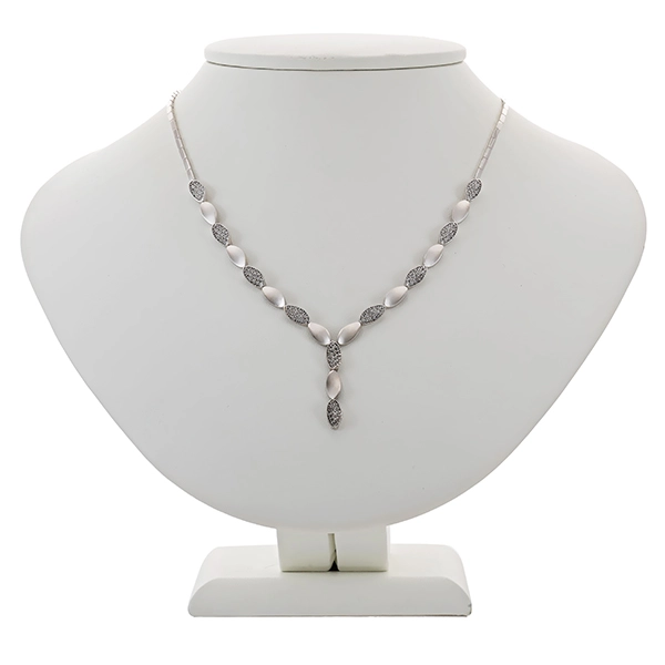 Collier, 14K, Weißgold, Zirkonia