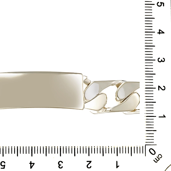 Armband, 925, Silber, Panzer- mit Gravurplatte
