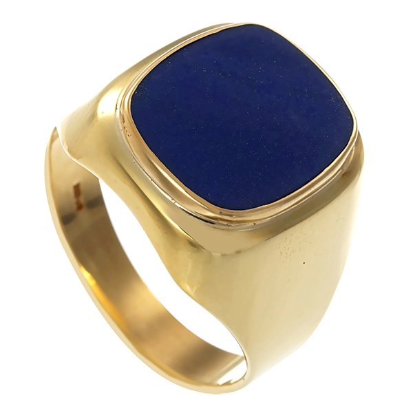 Herrenring, 8K, Gelbgold,Lapis