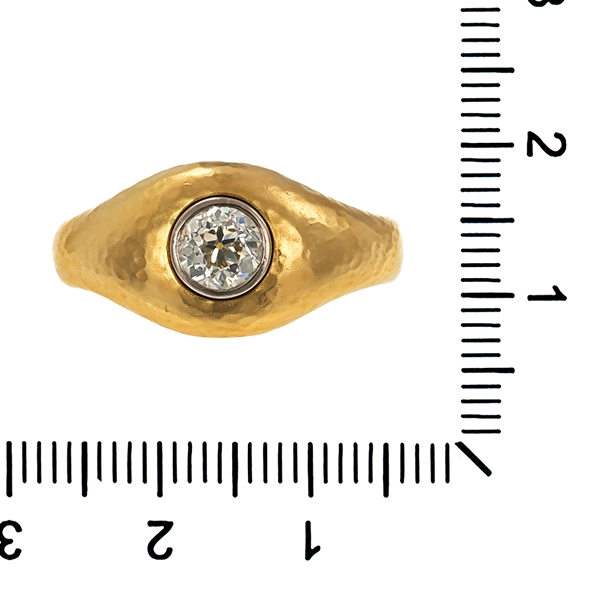 Herrenring, 18K, Gelb-/Weißgold, Diamant 0,50ct