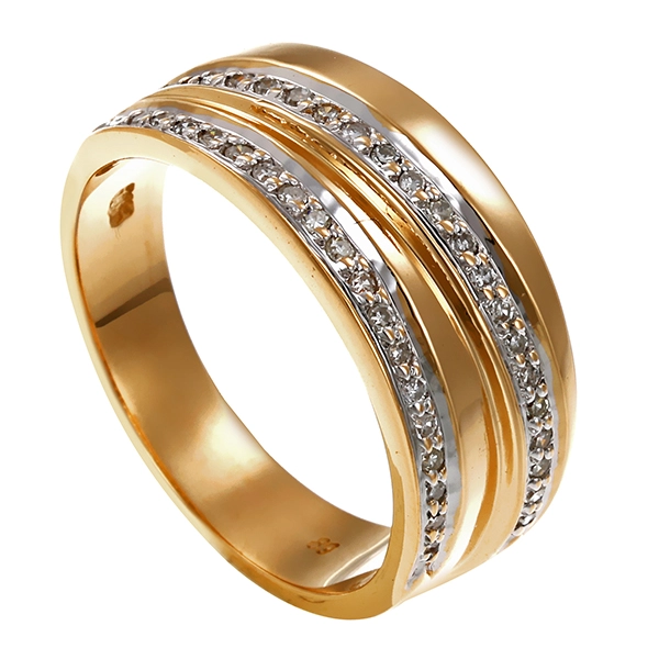 Ring, 14K, Gelb-/Weißgold, Diamanten, U58