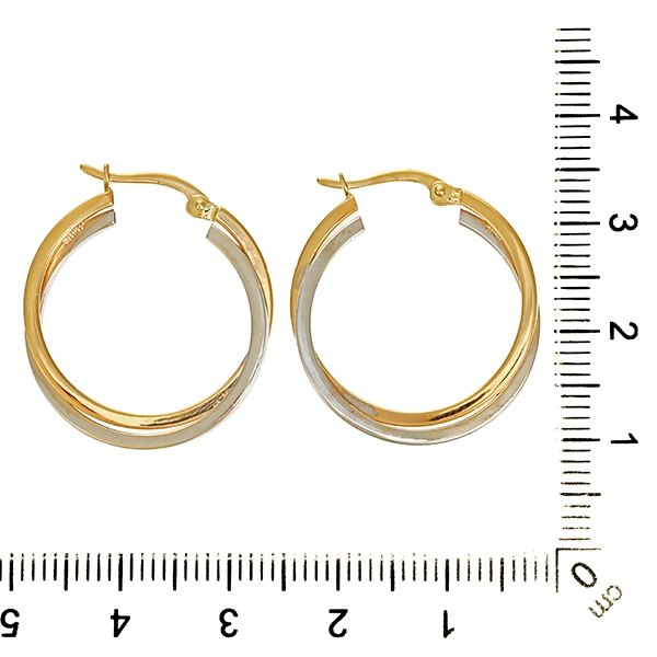 Creolen, 14K, Gelb-/Weißgold