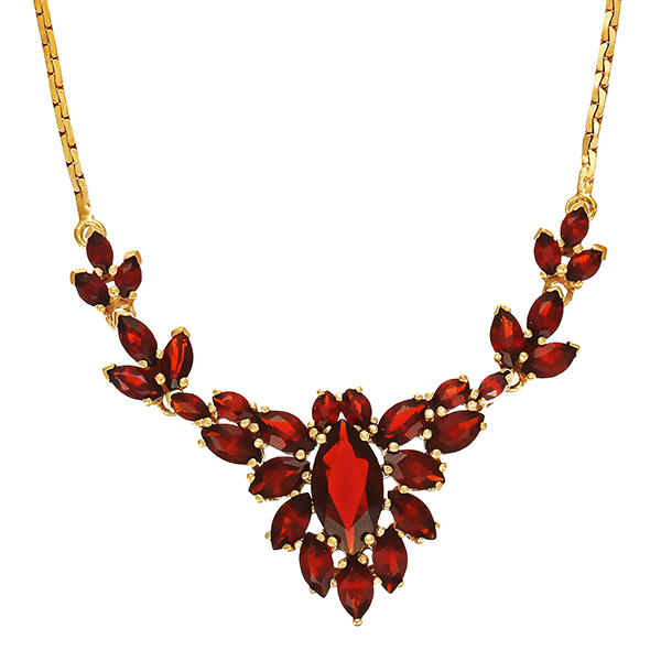 Collier, 8K, Gelbgold, Granate
