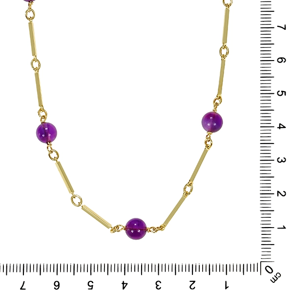 Collier, 14K, Gelbgold, Amethyst