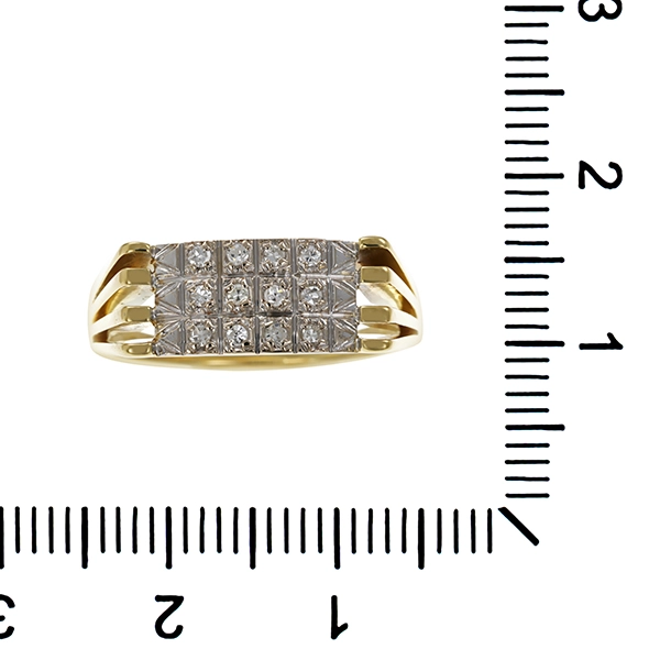 Diamantring, 14K, Gelb-/Weißgold
