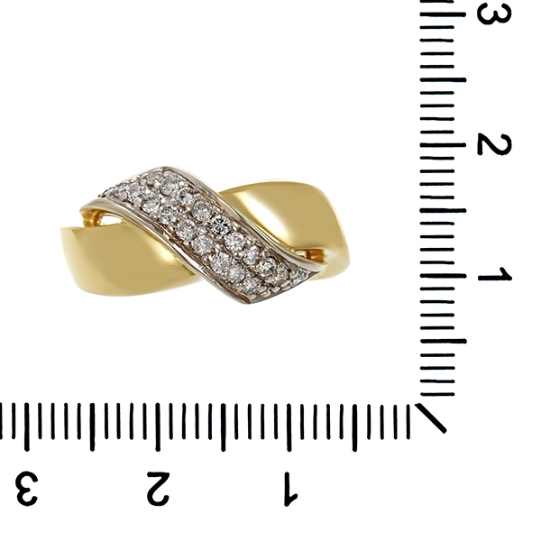 Diamantring, 14K, Gelb-/Weißgold, Brillanten