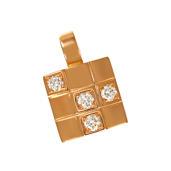 Anhänger, 18K, Rotgold, Brillanten