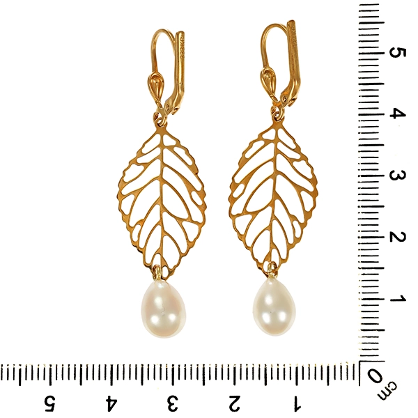 Ohrhänger, 8K, Gelbgold, Perle