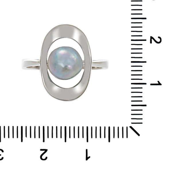 Ring, 14K, Weißgold, Perle