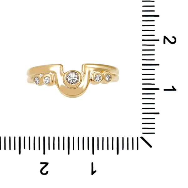 Diamantring, 14K, Gelbgold, Brillanten
