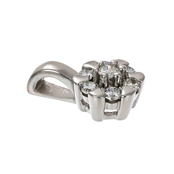 Anhänger, 14K, Weißgold, Brillanten