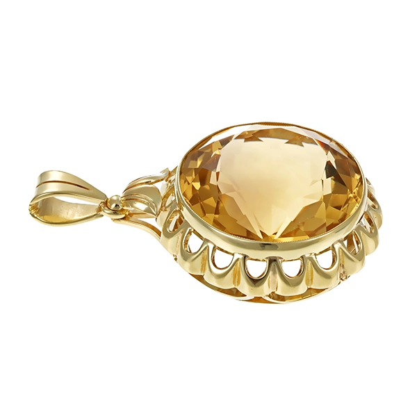 Anhänger, 14K, Gelbgold, Citrin