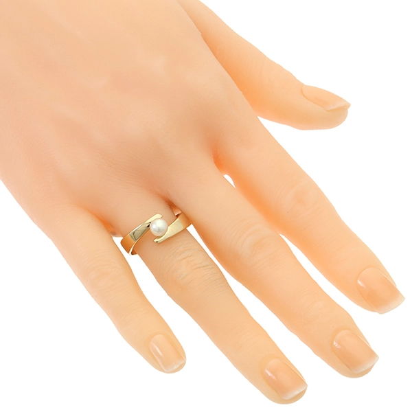Ring, 14K, Gelbgold, Perle