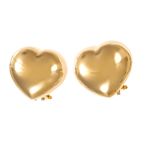 Ohrschmuck, 14K, Gelbgold, Herz Clip-Stecker