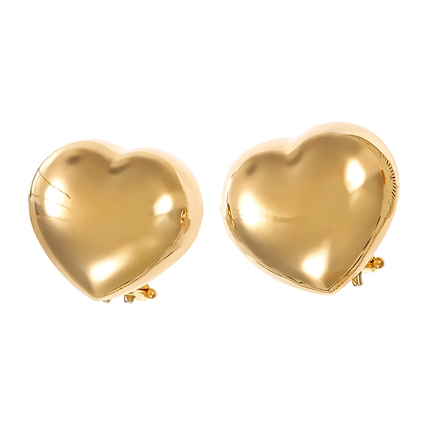 Ohrschmuck, 14K, Gelbgold, Herz Clip-Stecker