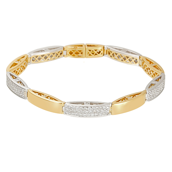 Armband, 18K, Gelb-/Weißgold, Brillant