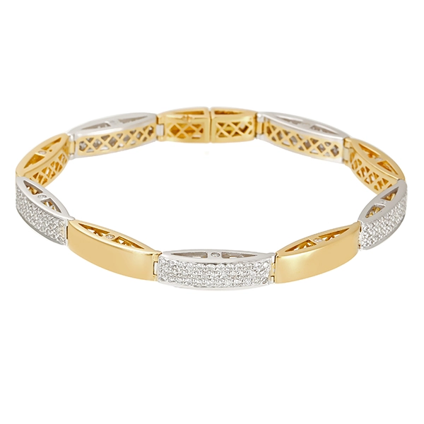 Armband, 18K, Gelb-/Weißgold, Brillant