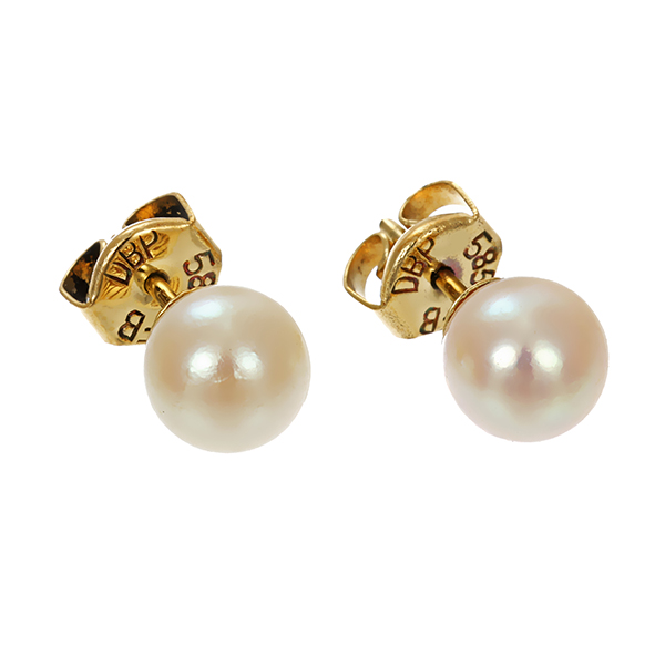 Ohrstecker, 14K, Gelbgold, Perle