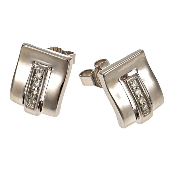 Ohrstecker, 14K, Weißgold, Diamanten
