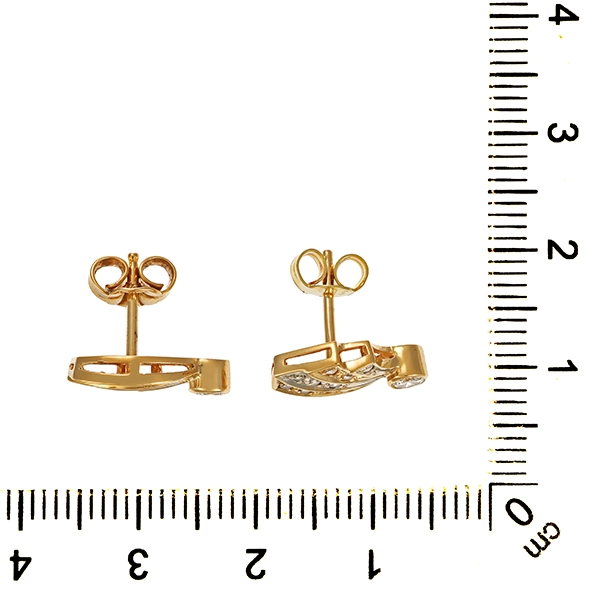 Ohrstecker, 14K, Gelbgold, Brillanten
