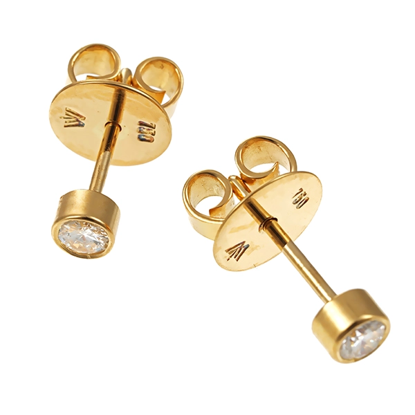 Solitärstecker, 18K, Gelbgold, Brillanten 0,24 ct