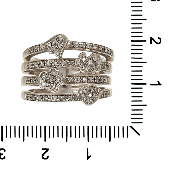 Ring, 18K, Weißgold, Brillanten