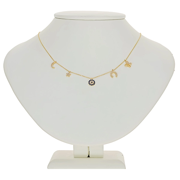 Collier, 14K, Gelbgold, Zirkonia