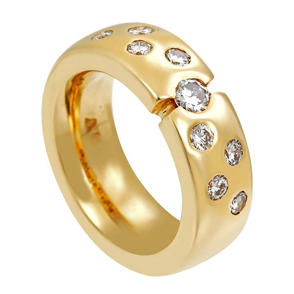 Diamantring, 18K, Gelbgold, Brillanten 0,57 ct