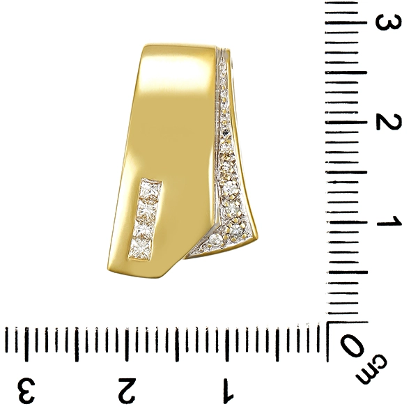 Anhänger, 14K, Gelb-/Weißgold, Diamanten