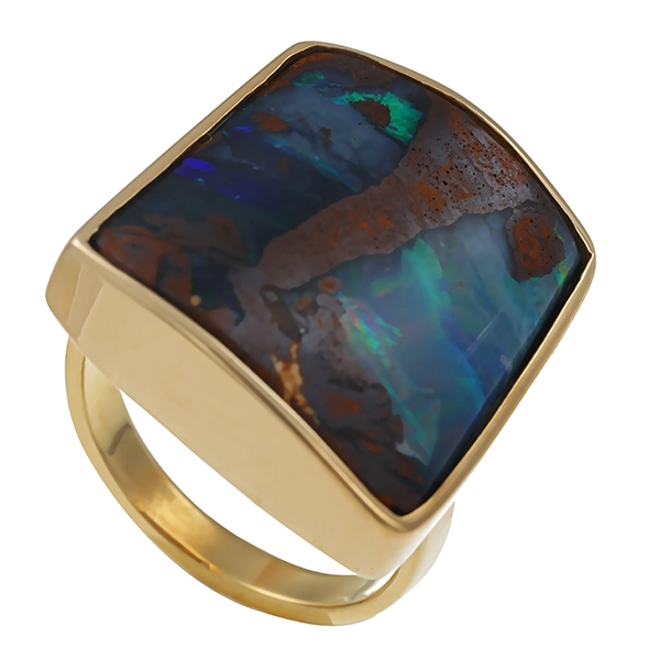 Ring, 14K, Gelbgold, Opal